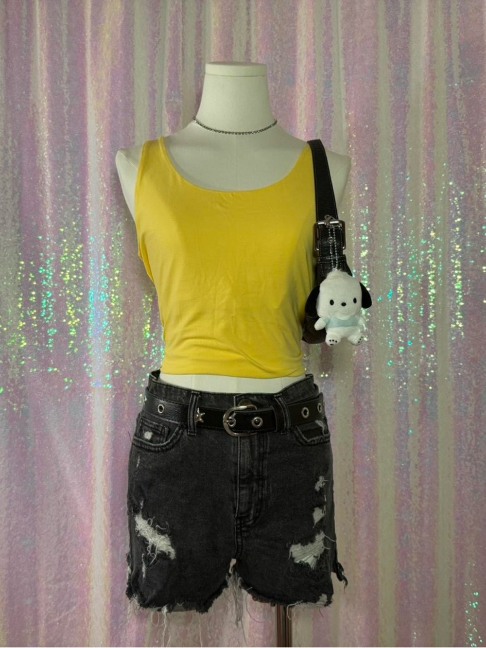 J. Jill Yellow Athletic Wear Shelf Bra Tank Top (M) ★彡